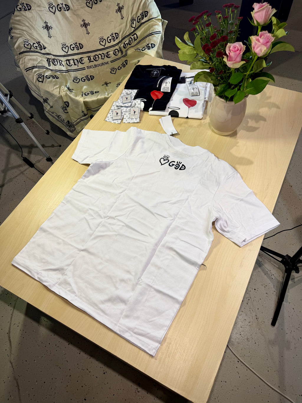 Lifted angel heavyweight  oversize tee white