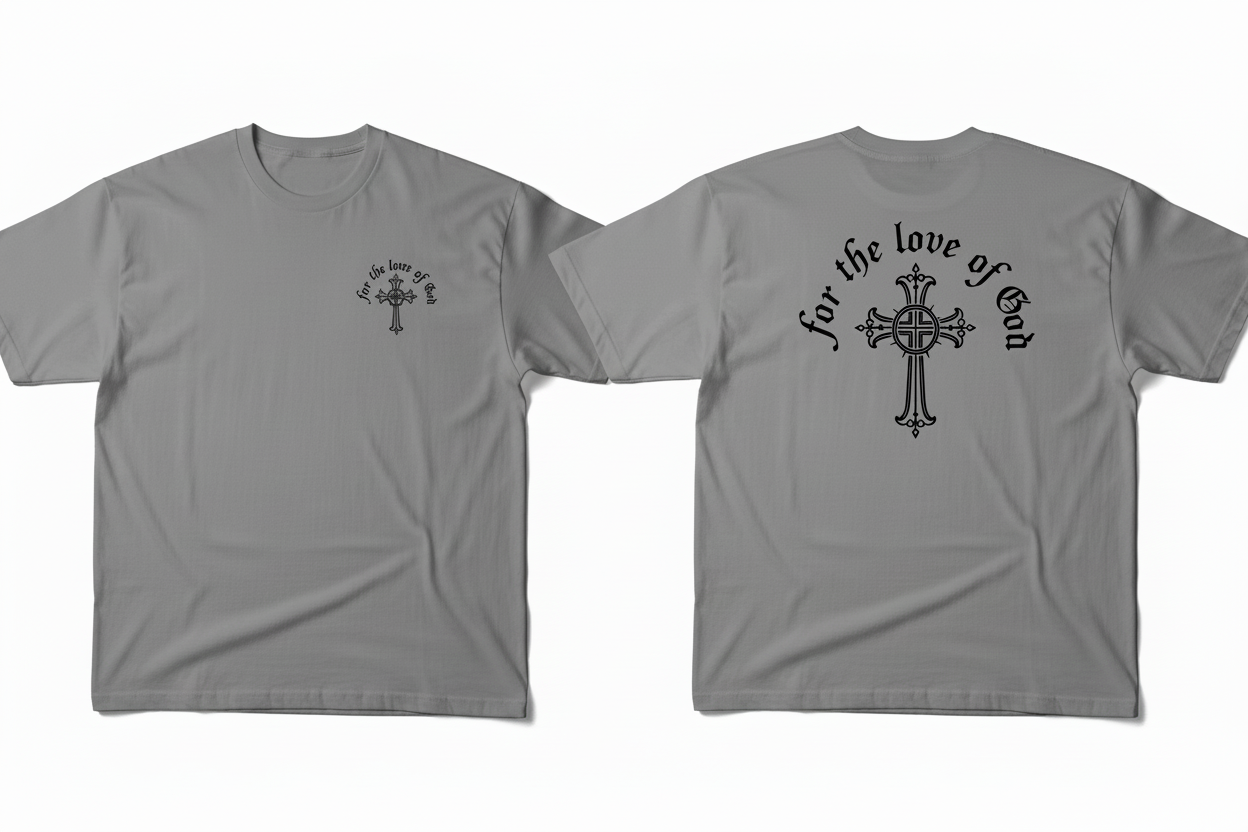 Wolf gray colored t-shirt with black logo