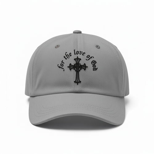 Wolf grey baseball cap with embroidered logo